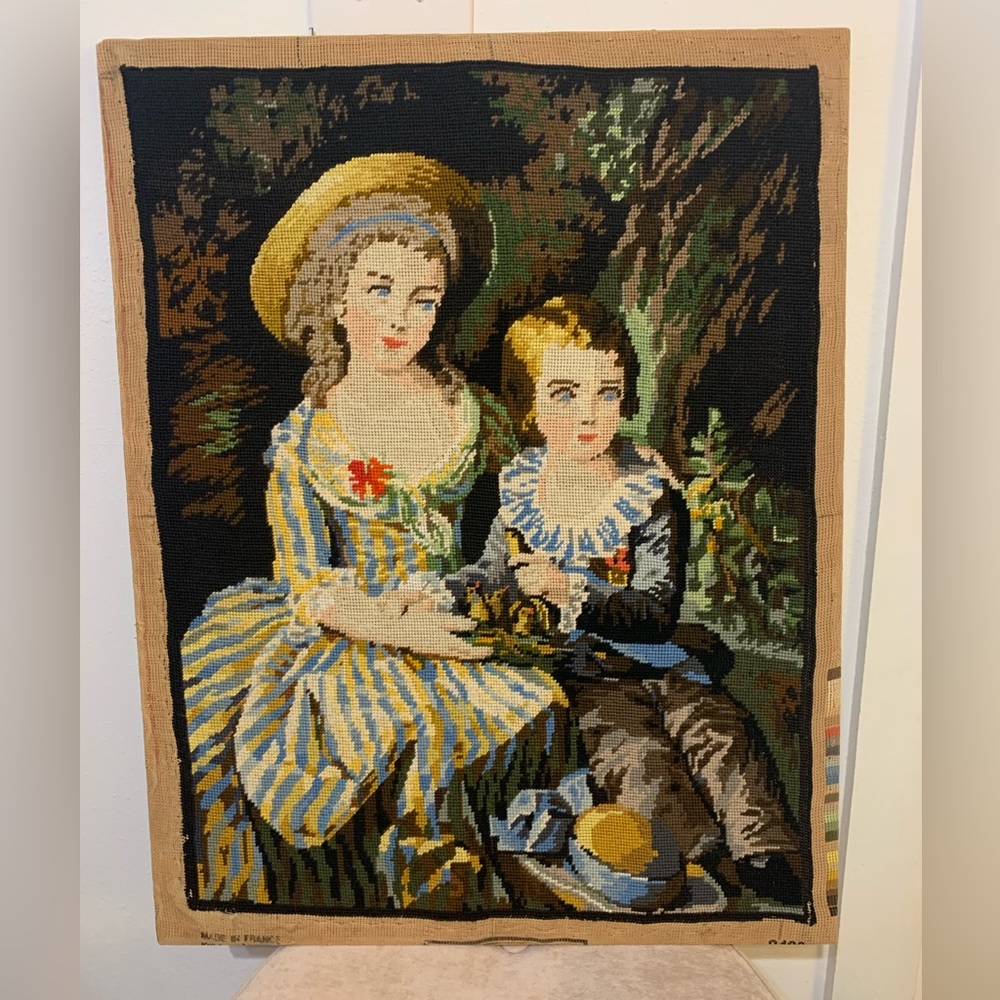 Vintage “Enfants D’apres Vigee” Needlepoint Canvas